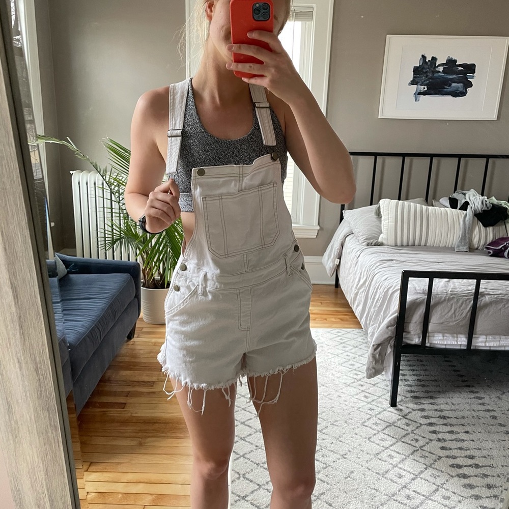 White Overall Shorts